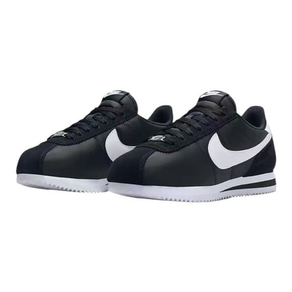 Nike Cortez Textile Black White Sneakers Women’s 7.5 Running Heritage Shoe NEW - Picture 1 of 14